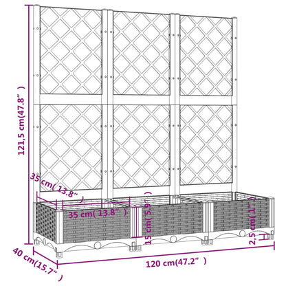 Garden Planter White 120 x 40 x 121.5 cm