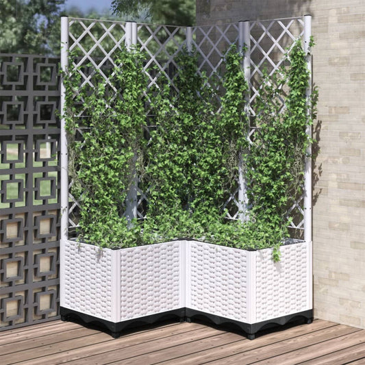 Garden Planter White 80 x 80 x 136 cm