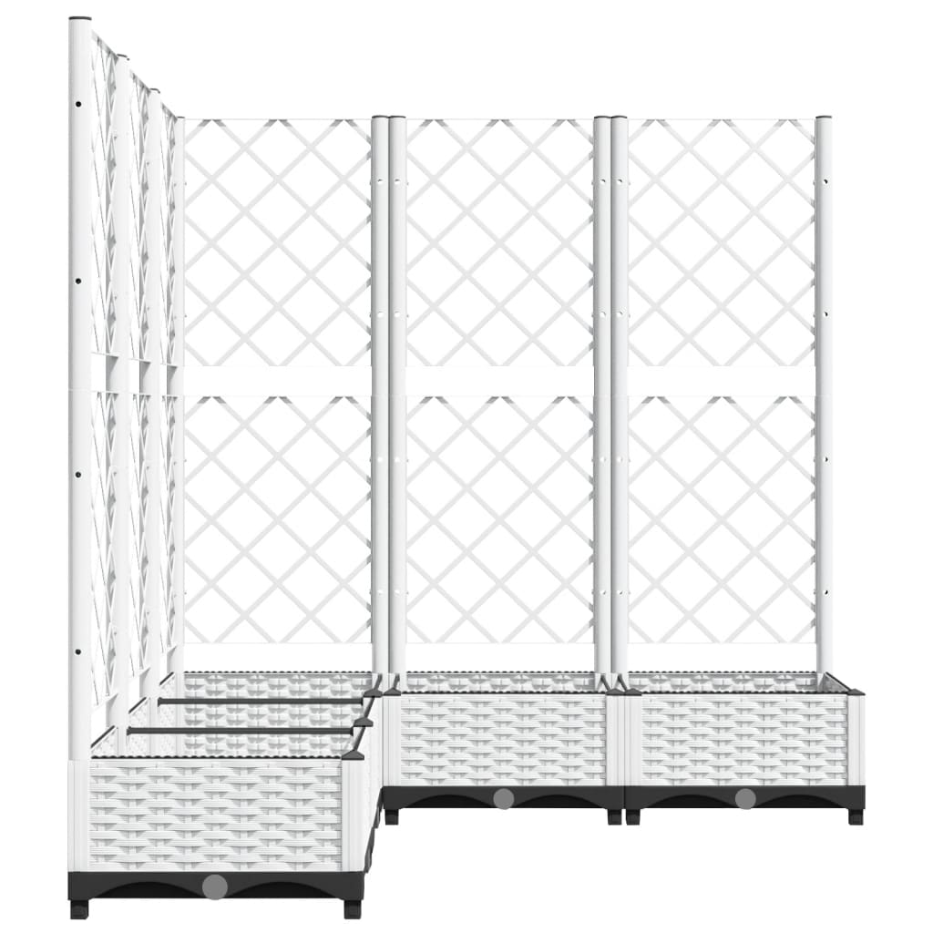 Garden Planter with Trellis White 120x120x121,5 cm PP