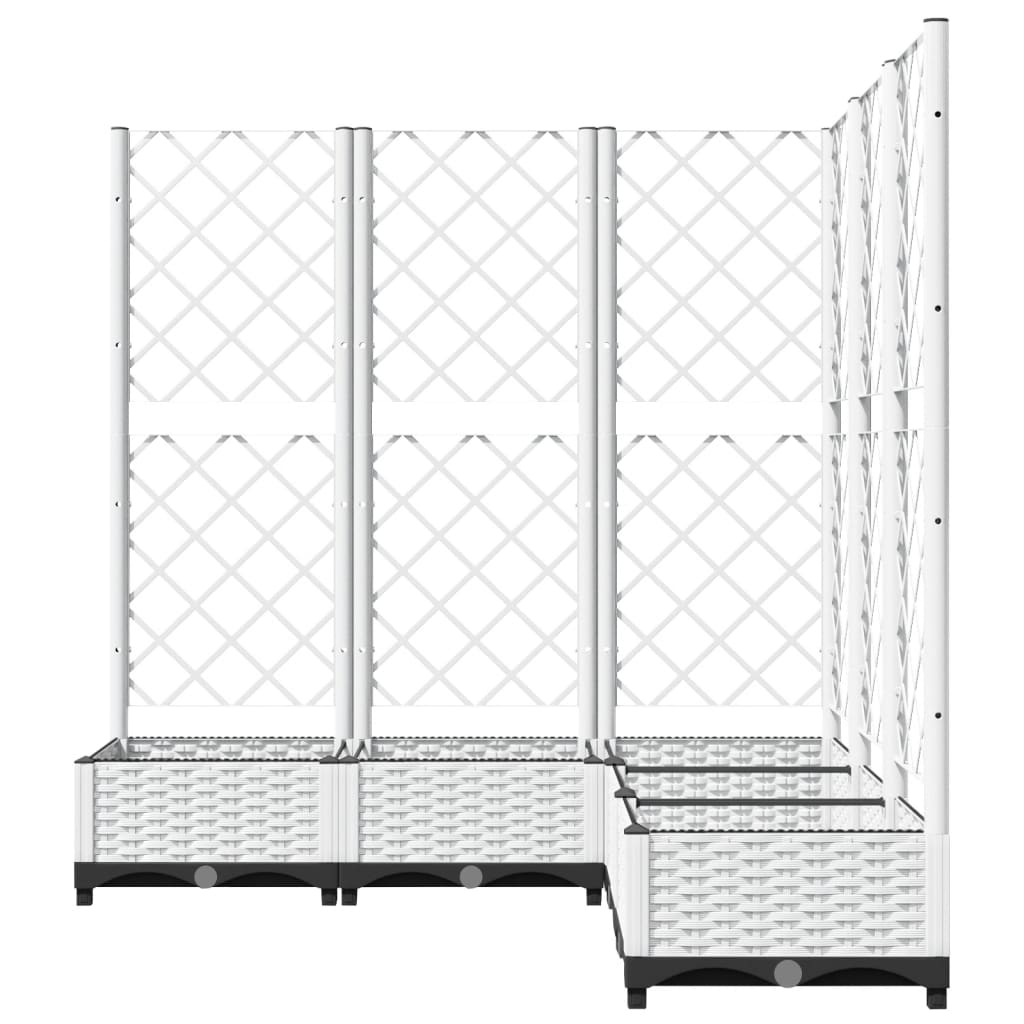 Garden Planter with Trellis White 120x120x121,5 cm PP