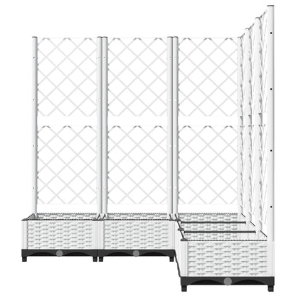 Garden Planter with Trellis White 120x120x121,5 cm PP
