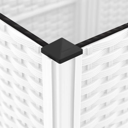 Garden Planter with Trellis White 120x120x121,5 cm PP