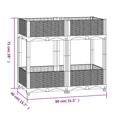 Raised Bed 80x40x71 cm Polypropylene