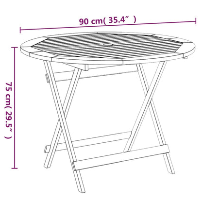 Garden Table | Natural Wood | Solid Acacia wood | Medium | Foldable