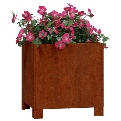 Planter with Legs Rusty 30x30x30 cm Corten Steel
