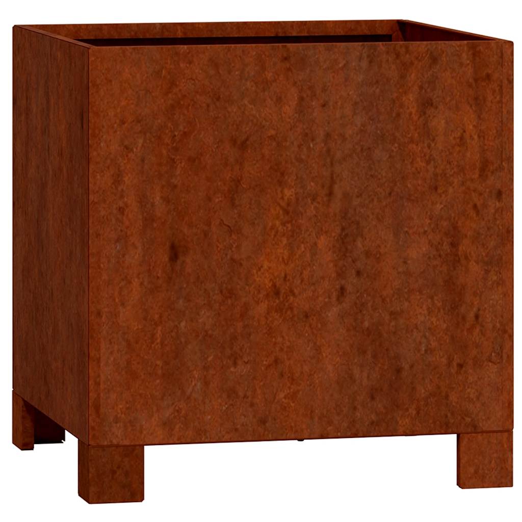 Planter with Legs Rusty 30x30x30 cm Corten Steel
