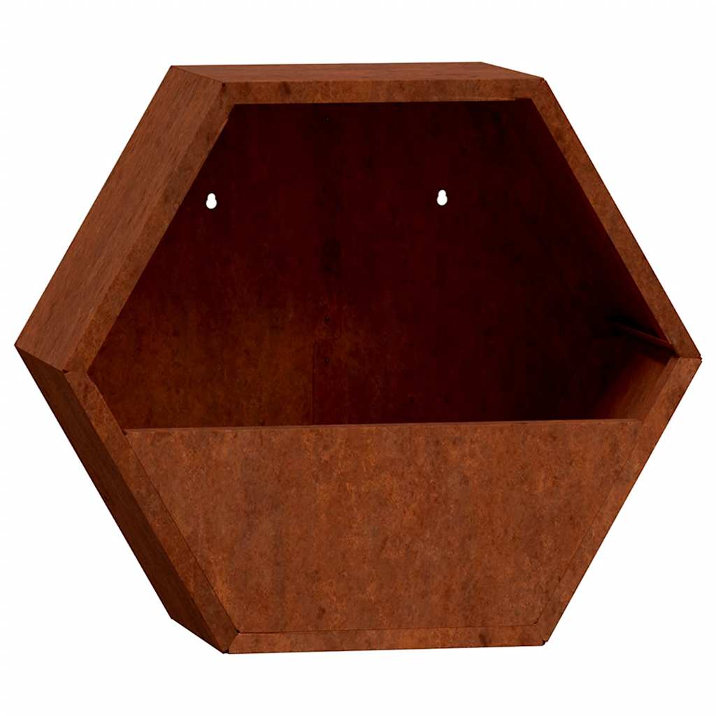 Wall Planter Set of 2 Rusty Corten Steel Medium