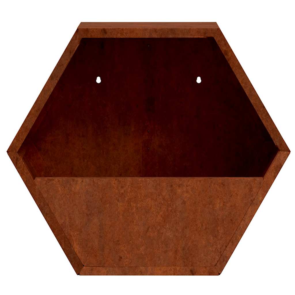 Wall Planter Set of 2 Rusty Corten Steel Medium