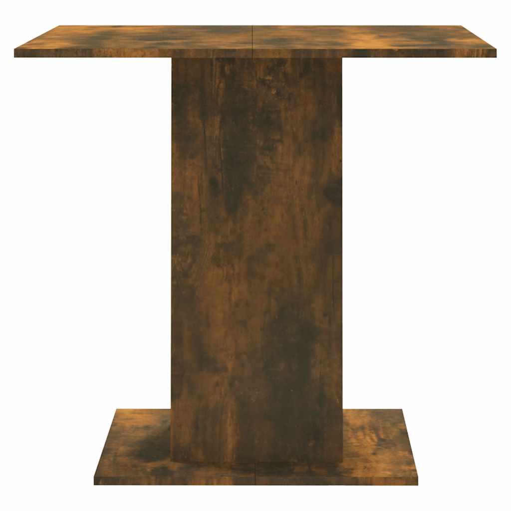 Dining Table Smoked Oak 80x80x75 cm Engineered Wood