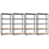5-Layer Shelves 4 pcs Anthracite Steel&Engineered Wood