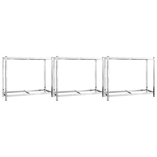 2-Layer Tire Rack 3 pcs Silver 110x40x110 cm Steel