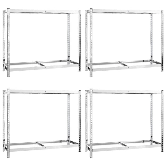 2-Layer Tire Rack 4 pcs Silver 110x40x110 cm Steel