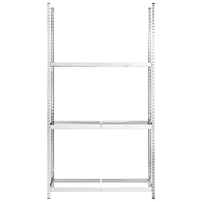 3-Layer Tire Racks 4 pcs Silver 110x40x200 cm Steel