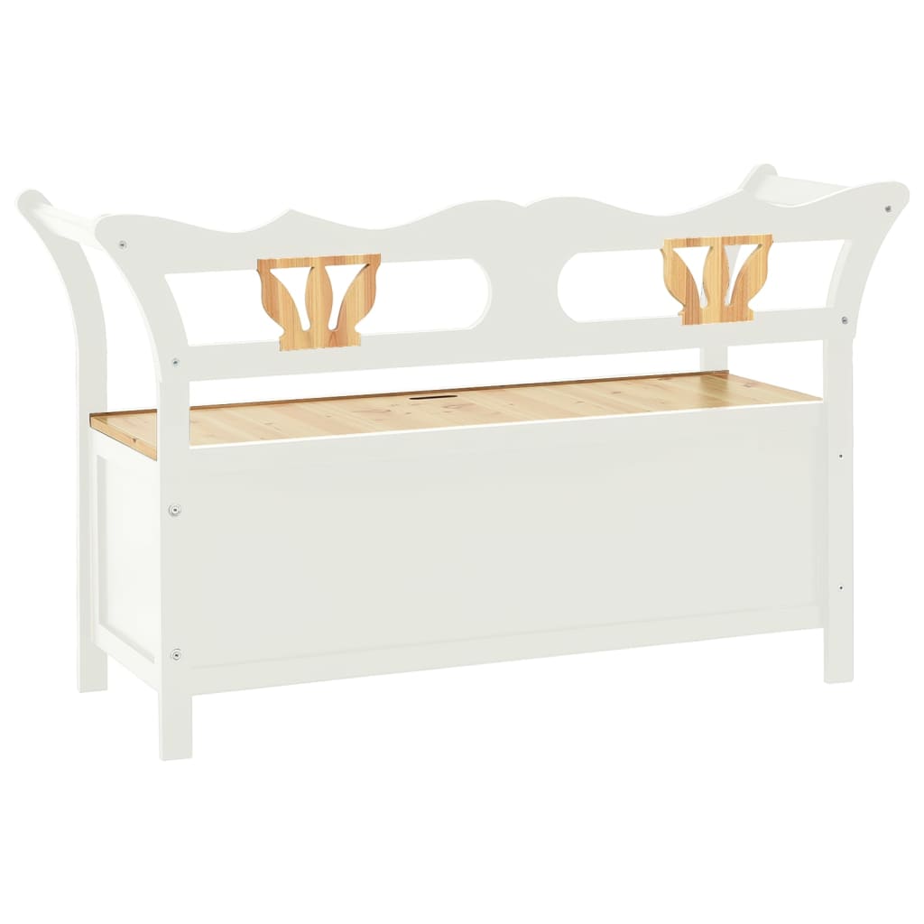 Bench White Solid Fir Wood 42.1 x 17.7 x 29.7 in Bench