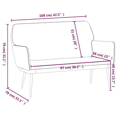 Bench Cream 108x79x79 cm Velvet