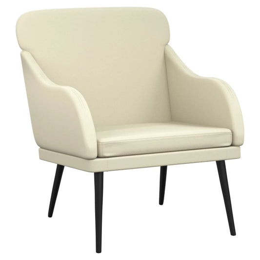 Armchair Cream 63x76x80 cm Faux Leather