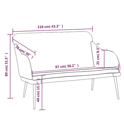 Bench Black 43.3"x29.9"x31.5" Velvet