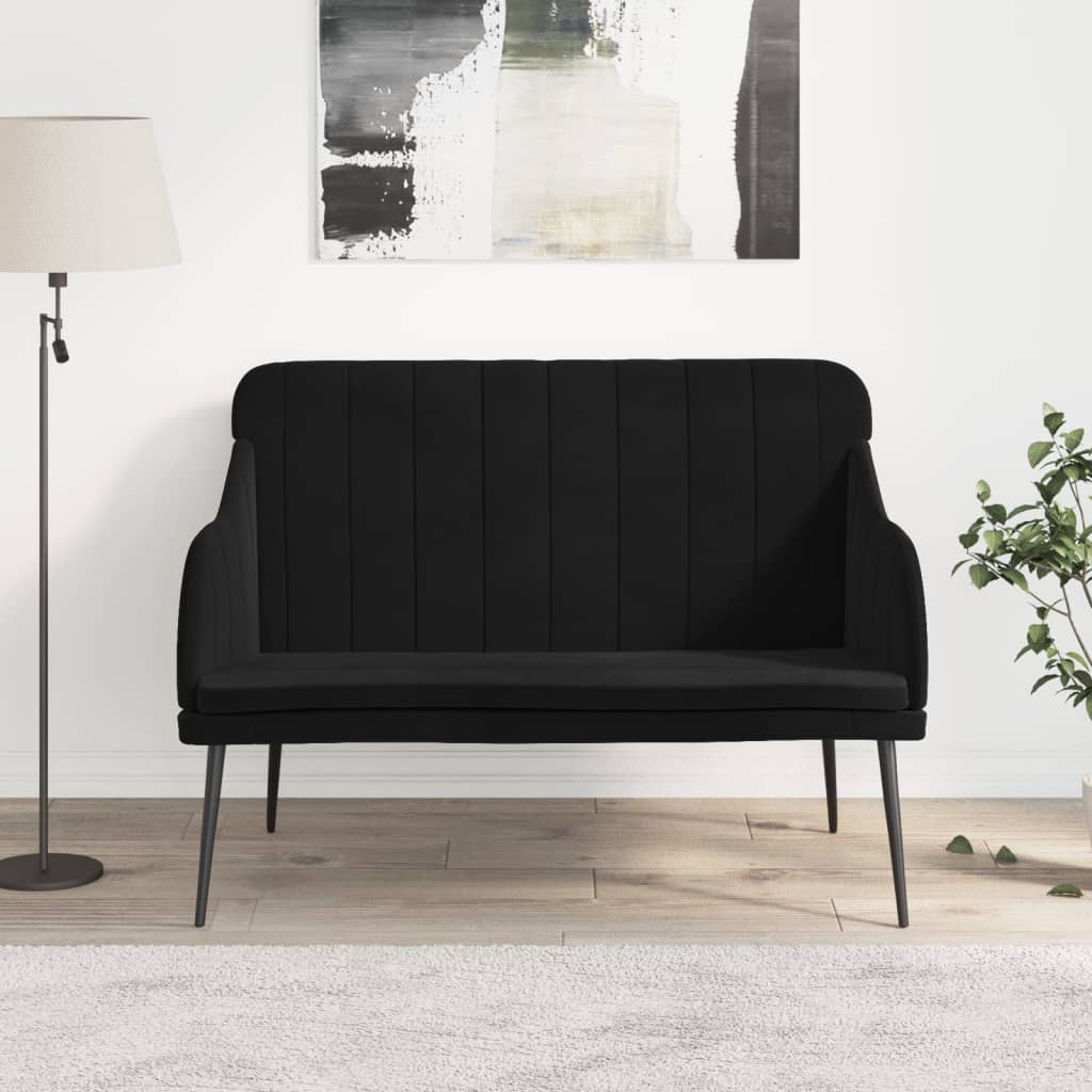 Bench Black 43.3"x29.9"x31.5" Velvet