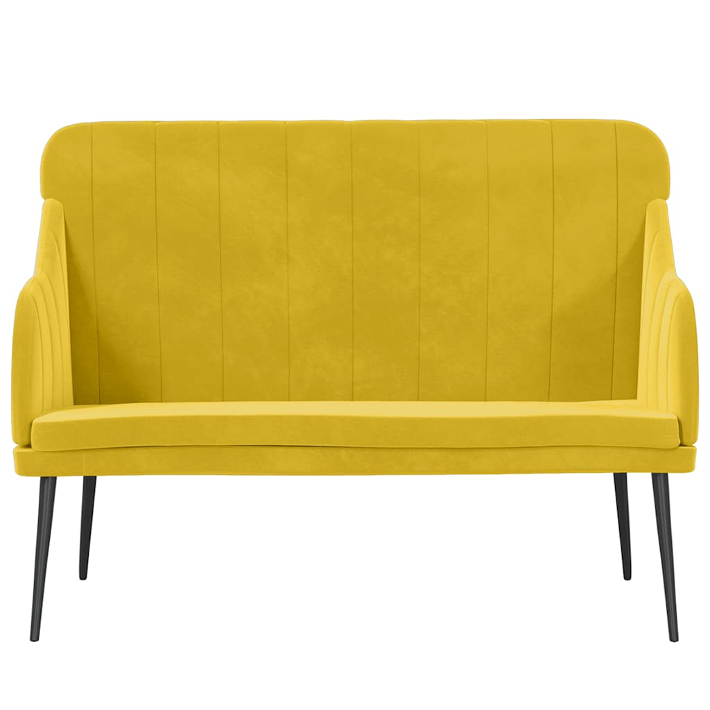 Bench Yellow 110x76x80 cm Velvet