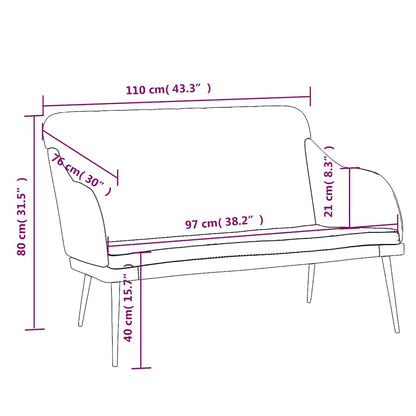 Bench Blue 110x76x80 cm Velvet