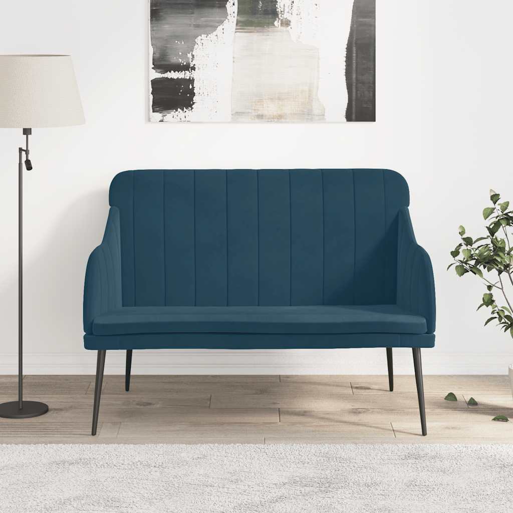 Bench Blue 110x76x80 cm Velvet
