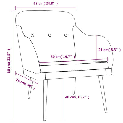 Armchair Cream 63x76x80 cm Fabric