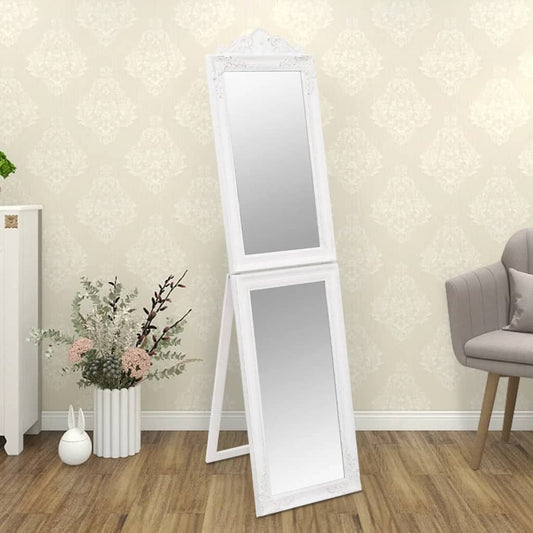 Free-standing Mirror | White | Glass | Full-length | Foldable