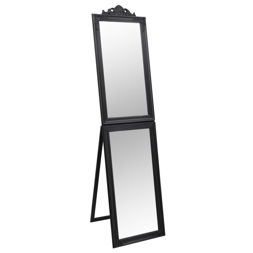 Free-Standing Mirror Black 45x180 cm