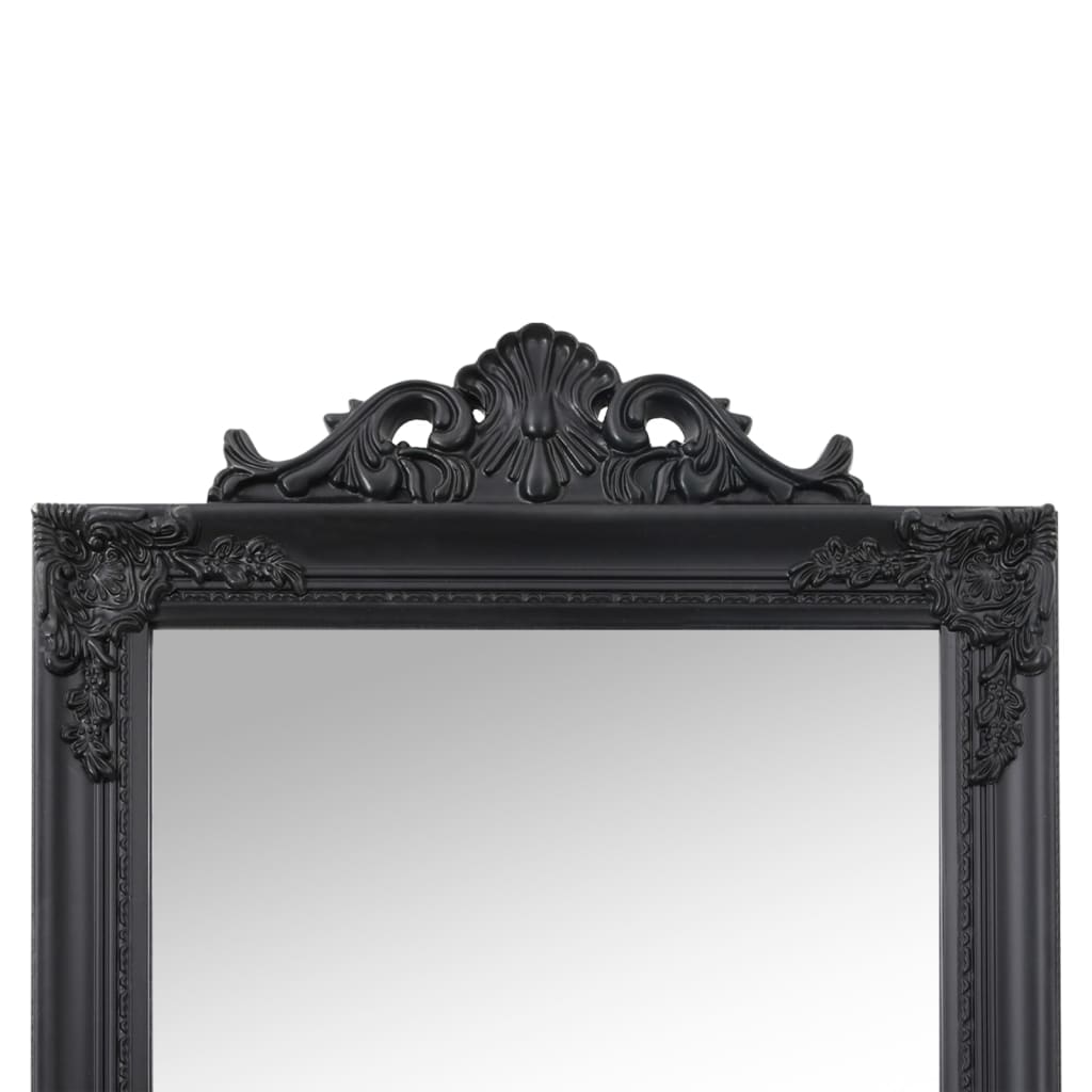 Free-Standing Mirror Black 45x180 cm