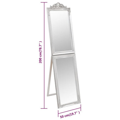 Free-Standing Mirror Silver 50x200 cm