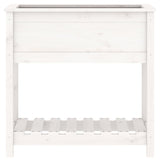 Planter with Shelf White 82.5x34.5x81 cm Solid Wood Pine