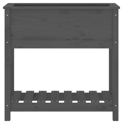 Planter with Shelf Grey 82.5x34.5x81 cm Solid Wood Pine