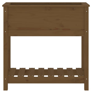 Planter with Shelf Honey Brown 82.5x34.5x81 cm Solid Wood Pine