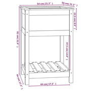 Planter with Shelf Black 54x54x81 cm Solid Wood Pine