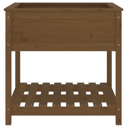 Planter with Shelf Honey Brown 82.5x82.5x81 cm Solid Wood Pine