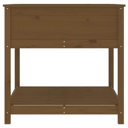 Planter with Shelf Honey Brown 82.5x82.5x81 cm Solid Wood Pine