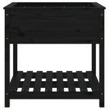Planter with Shelf Black 82.5x82.5x81 cm Solid Wood Pine
