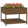 Planter with Shelf Honey Brown 111.5x111.5x81 cm Solid Wood Pine