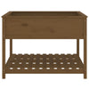 Planter with Shelf Honey Brown 111.5x111.5x81 cm Solid Wood Pine