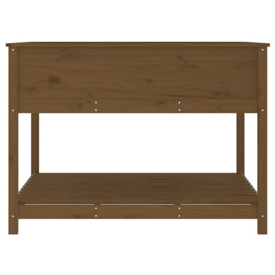 Planter with Shelf Honey Brown 111.5x111.5x81 cm Solid Wood Pine