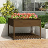 Planter with Shelf Honey Brown 111.5x111.5x81 cm Solid Wood Pine