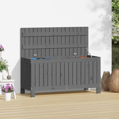 Garden Storage Box Grey 108x42.5x54 cm Solid Wood Pine