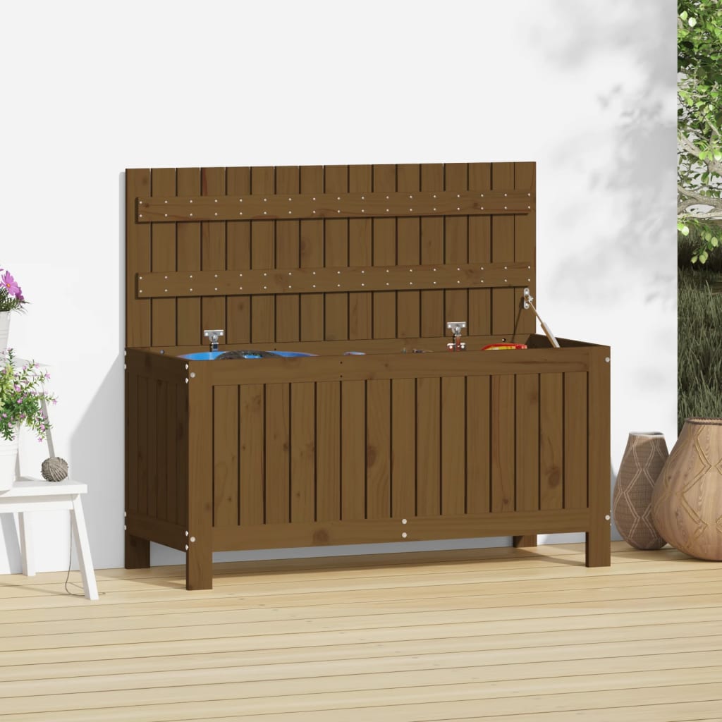 Garden Storage Box Honey Brown 108x42.5x54 cm Solid Wood Pine