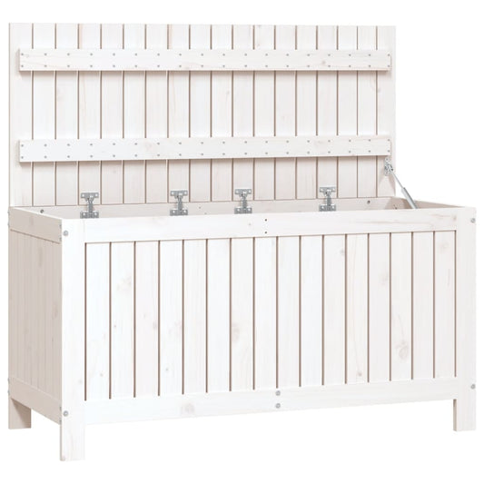 Garden Storage Box White 115x49x60 cm Solid Wood Pine