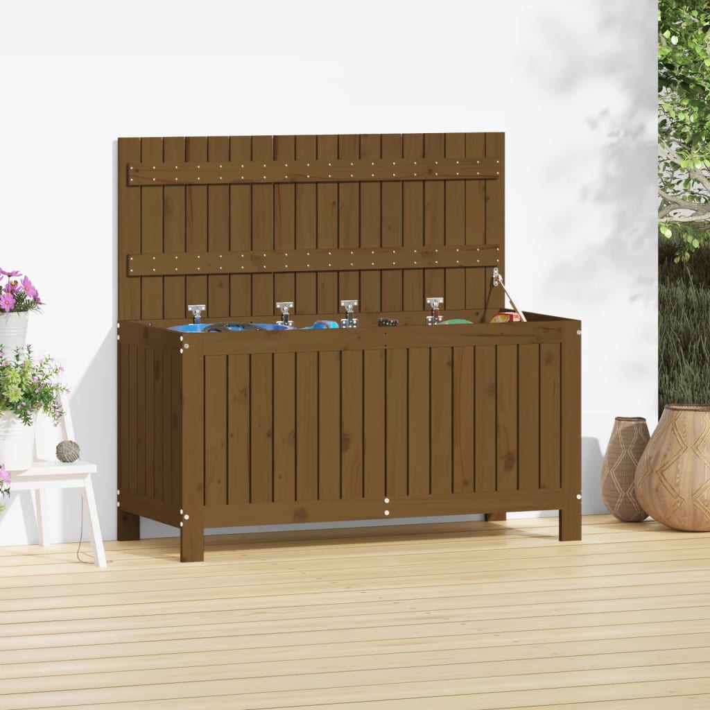 Garden Storage Box Honey Brown 115x49x60 cm Solid Wood Pine