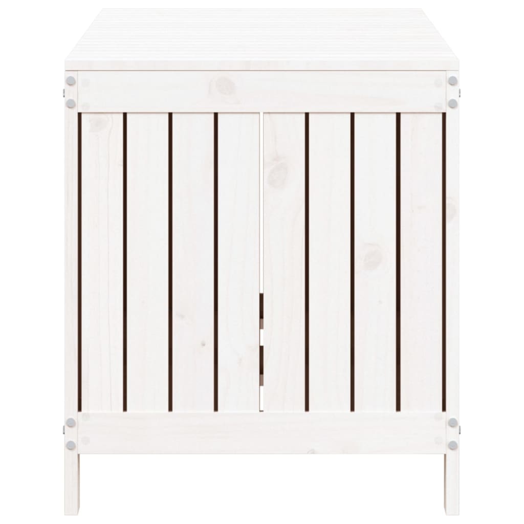 Garden Storage Box White 121x55x64 cm Solid Wood Pine