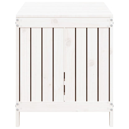 Garden Storage Box White 121x55x64 cm Solid Wood Pine