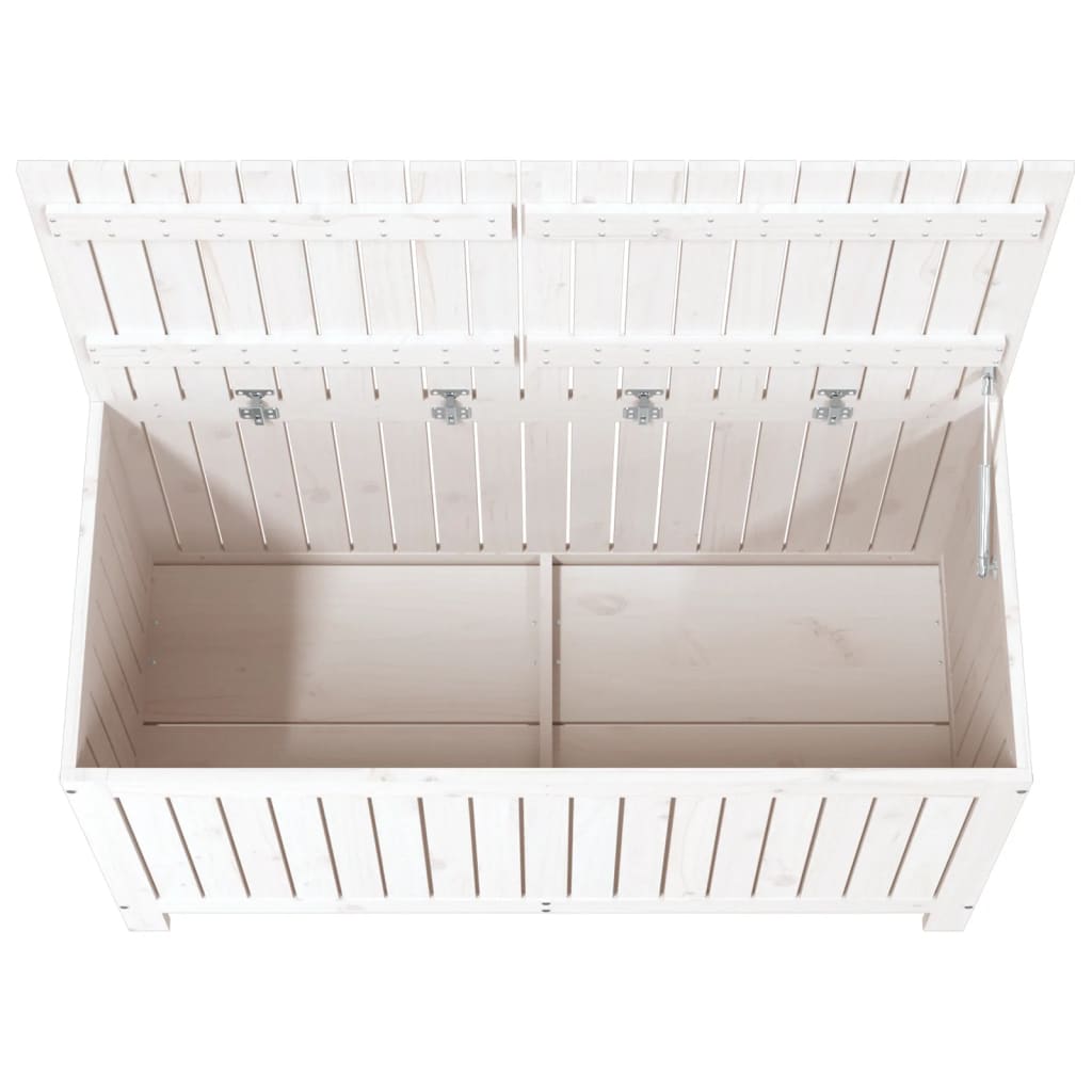 Garden Storage Box White 121x55x64 cm Solid Wood Pine