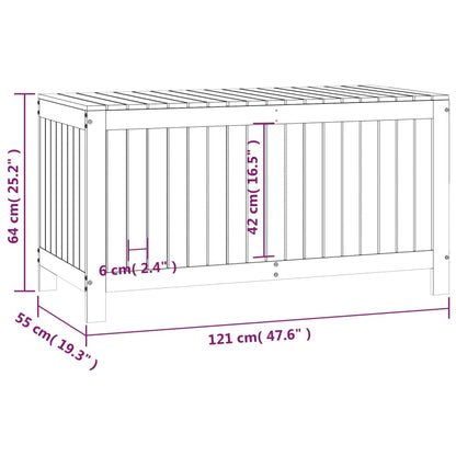 Garden Storage Box Honey Brown 121x55x64 cm Solid Wood Pine