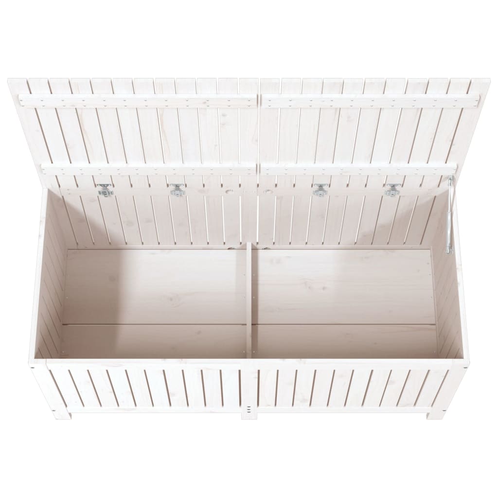 Garden Storage Box White 147x68x64 cm Solid Wood Pine